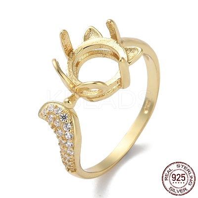 925 Sterling Silver Micro Pave Cubic Zirconia Cuff Ring Findings STER-NH0001-41G-1
