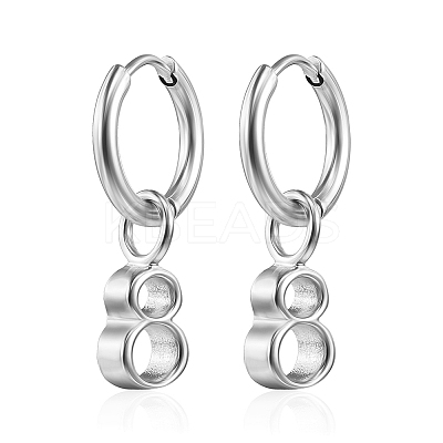 Non-Tarnish 304 Stainless Steel Number 8 Dangle Earrings for Women KV1004-2-1