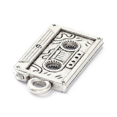 Tibetan Style Alloy Cassette Tape Pendants X-PALLOY-D203-01AS-1