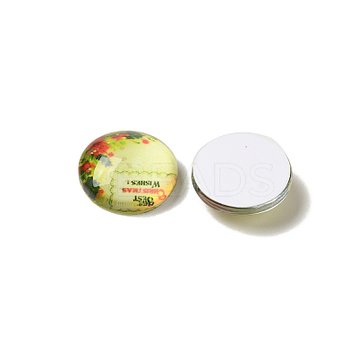Christmas Ornaments Half Round/Dome Christmas Photo Glass Cabochons GGLA-A002-14mm-KK-1