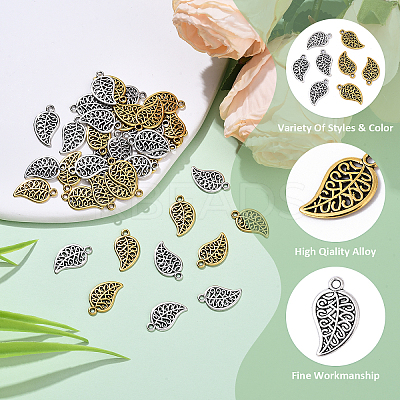 40Pcs 2 Colors Tibetan Style Alloy Pendants TIBEP-YW0002-11-1