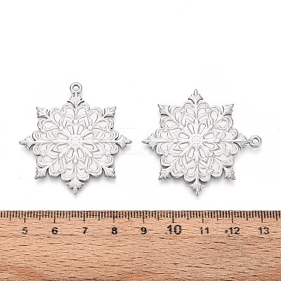304 Stainless Steel Christmas Snowflake Pendants STAS-T067-38P-1