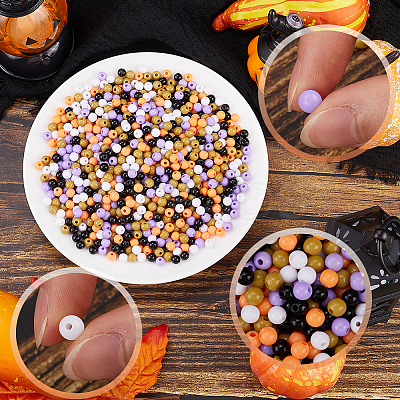Halloween Theme 1500Pcs 5 Colors Opaque Acrylic Beads MACR-SP0001-01A-02-1