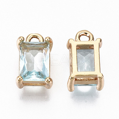 Brass Glass Rhinestone Pendants X-GLAA-S179-21H-RS-1