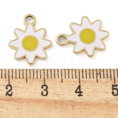 Ion Plating(IP) 304 Stainless Steel Enamel Pendants STAS-U032-03G-1