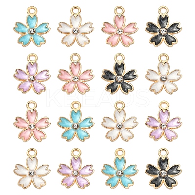 50Pcs 5 Colors Alloy Enamel Pendants ENAM-CJ0002-39-1