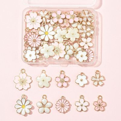 40Pcs 10 Styles Alloy Enamel Pendants ENAM-FS0004-04A-1