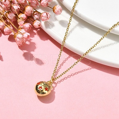 Cat Shaped Alloy Enamel Pendant Necklace NJEW-JN04613-01-1