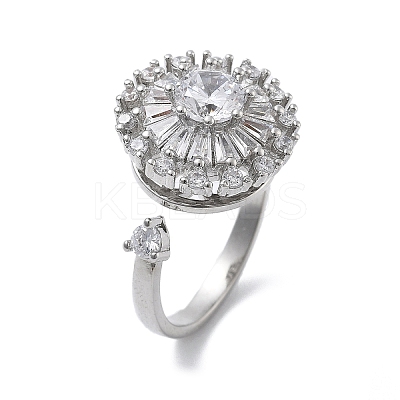 Flat Round Rotatable Open Cuff Rings for Women LS-RJEW-S402-08P-1