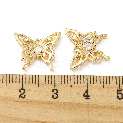 Hollow Brass Micro Pave Cubic Zirconia Pendants KK-H460-51G-1