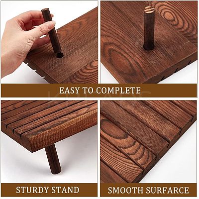7-Slot Wooden Place Card Display Stands ODIS-WH0029-52C-1