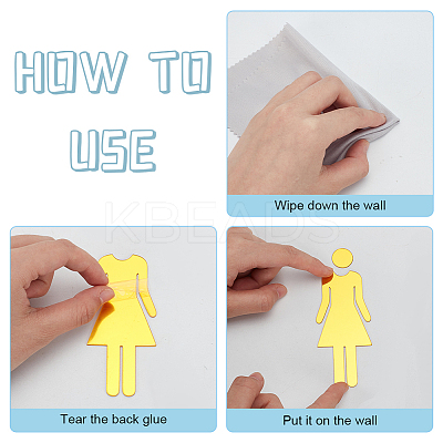 Acrylic TOILET Sign Stickers DIY-WH0569-66A-03-1