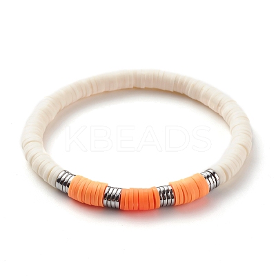 Synthetic Hematite & Polymer Clay Hieishi Stretch Bracelets Set for Women BJEW-JB07430-1