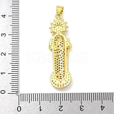 Priest Rack Plating Brass Micro Pave Cubic Zirconia Pendants KK-G513-88G-1