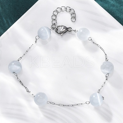 304 Stainless Steel Cable Chain Bracelets BJEW-C094-01P-06-1