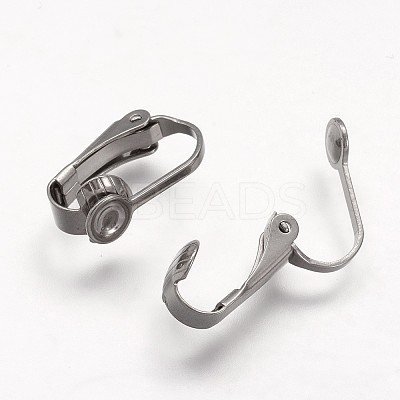 Tarnish Resistant 304 Stainless Steel Clip-on Earring Cabochon Setting Findings LS-STAS-F041-46-1