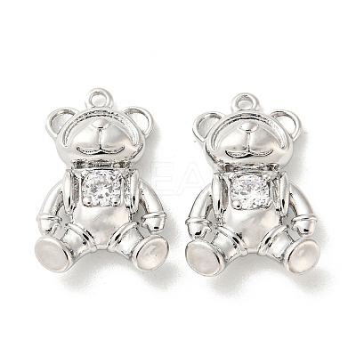 Brass Micro Pave Cubic Zirconia Pendants KK-Q809-18P-1