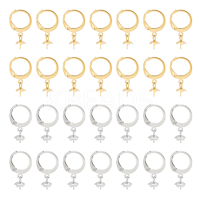 40Pcs 2 Colors 304 Stainless Steel Leverback Earring Findings STAS-UN0046-30-1