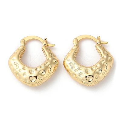 Rhombus Brass Thick Hoop Earrings EJEW-K247-13G-1