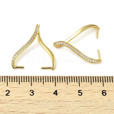 Rack Plating 925 Sterling Silver Micro Pave Clear Cubic Zirconia Ice Pick Pinch Bails STER-NH0001-52G-1