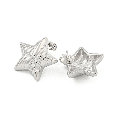 Non-Tarnish Star 304 Stainless Steel Ear Studs EJEW-L290-013P-1