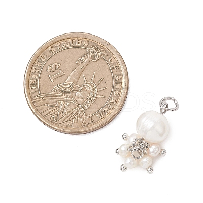 Potato Natural Cultured Freshwater Pearl Pendants PALLOY-JF04749-01-1