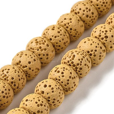 Natural Lava Rock Dyed Beads Strands G-Z036-B01-08-1