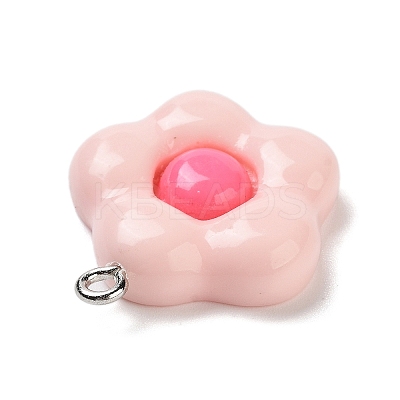 Opaque Resin Floral Pendants RESI-Z028-03A-1