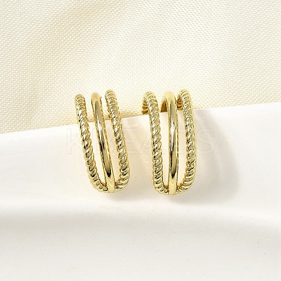 Brass Triple C-Shaped Cuff Earrings EJEW-L261-018G-1