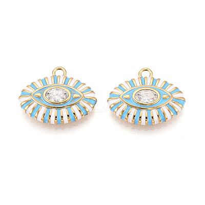 304 Stainless Steel Pave Crystal Rhinestone and Enamel Pendants STAS-T068-32A-1