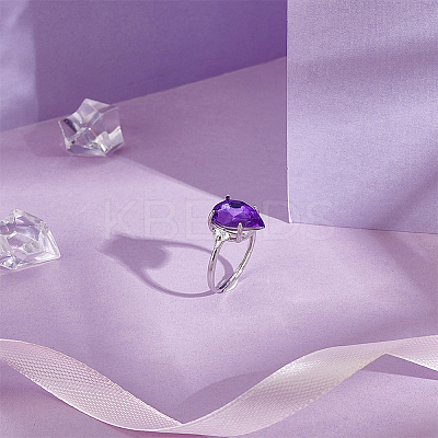 1Pc Adjustable 925 Sterling Silver Cubic Zirconia Ring Components STER-UN0001-52-1