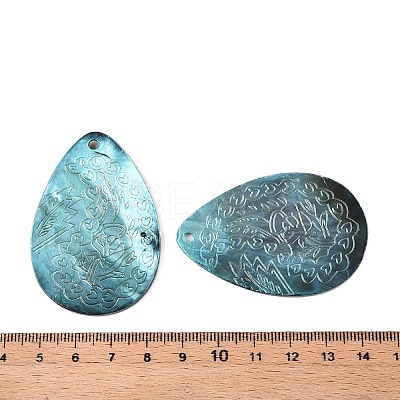 Spray Painted Natural Black Lip Shell Big Pendants SHEL-N036-07-1