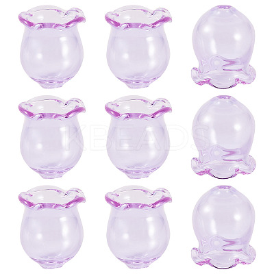 10Pcs Glass Bead Caps for Wind Chimes Making GLAA-BY0001-05G-1