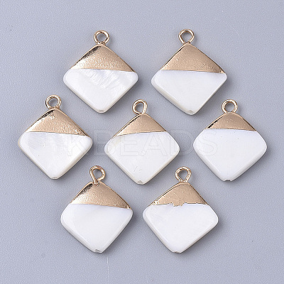 Electroplate Freshwater Shell Pendants LS-X1-SHEL-S276-64-1