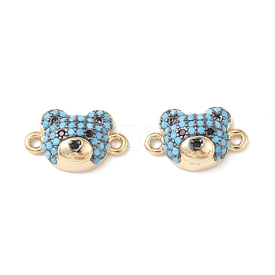 Brass Micro Pave Cubic Zirconia Connector Charms KK-M240-21-1