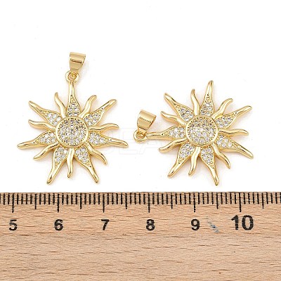 Brass Cubic Zirconia Pendants KK-L251-33G-1