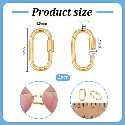 2Pcs 925 Sterling Silver Locking Carabiner Clasps STER-PH0003-94-1