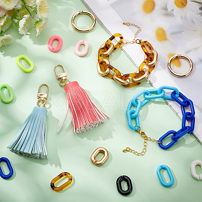 DIY Curb Chain Bracelet Keychain Making Kit DIY-PH0009-41-1