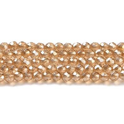 Transparent Electroplate Glass Beads Strands GLAA-H021-01A-PL01-1