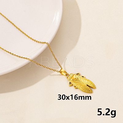 Stainless Steel Insect Pendant Necklace Unisex Jewelry TG2584-6-1