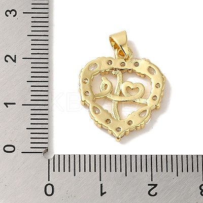 Rack Plating Brass Micro Pave Cubic Zirconia Pendants KK-P267-08G-1