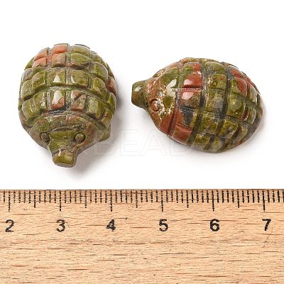 Natural Unakite Carved Hedgehog Statues Ornament DJEW-C019-03E-1
