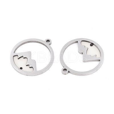 Anti-Tarnish 201 Stainless Steel Pave Epoxy Pendants STAS-R002-03P-1