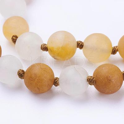 Natural Topaz Jade Beaded Necklaces NJEW-P202-36-B23-1