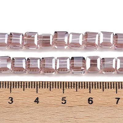 Electroplate Transparent Glass Beads Strands EGLA-B011-07A-PL02-1
