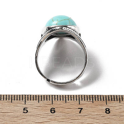 Synthetic Turquoise Adjustable Rings G-P560-03AS-19-1
