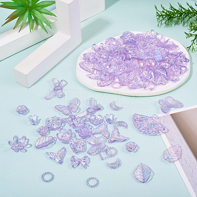 182Pcs 100G Transparent Acrylic Beads OACR-TA0003-66E-1
