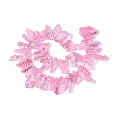 Spray Painted Electroplate Natural Quartz Crystal Points Beads Strands G-Q610-02I-1