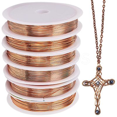 6 Rolls 6 Size Copper Jewelry Wire CWIR-SC0001-03A-1
