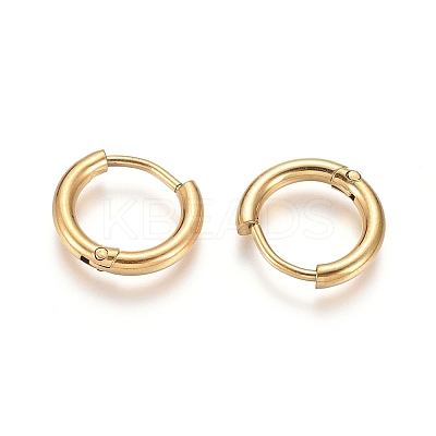 Ion Plating(IP) 304 Stainless Steel Huggie Hoop Earrings LS-EJEW-F111A-13mm-G-1